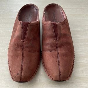 Timberland genuine leather slip on pointed mule loafers, size 7